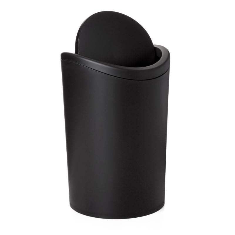 Modern Swing Top Curved Lid Trash Can 6 Liter Black Superio   060 02 8ca0a6c2 02d2 4a04 Bef3 95ef6537a44c 