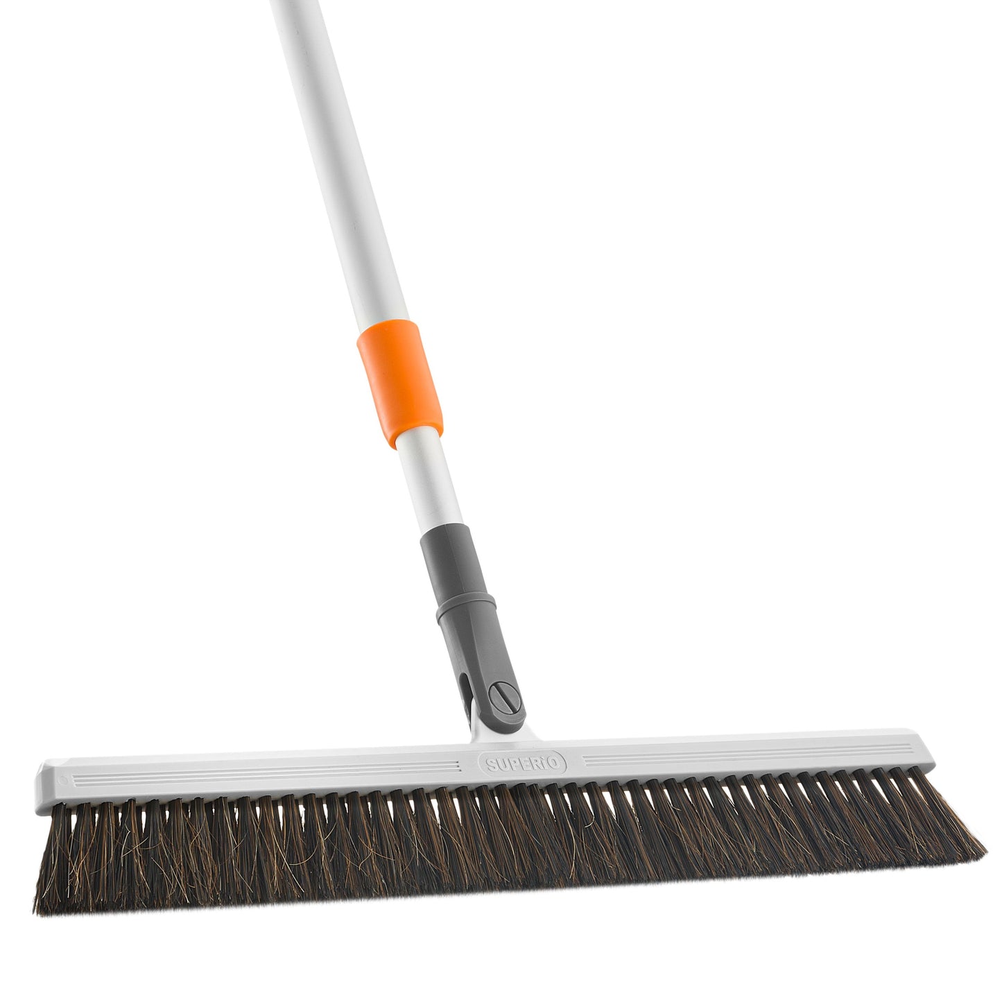 Slim 18" Swivel Head Broom with Durable Horsehair Bristles