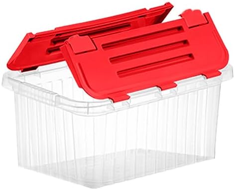 10 L Storage Container with Hinged Lid, Red