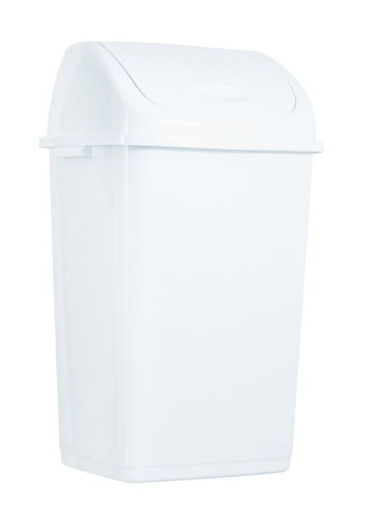 Superio Swing-Top Trash Can, 37 qt, Beige and Brown