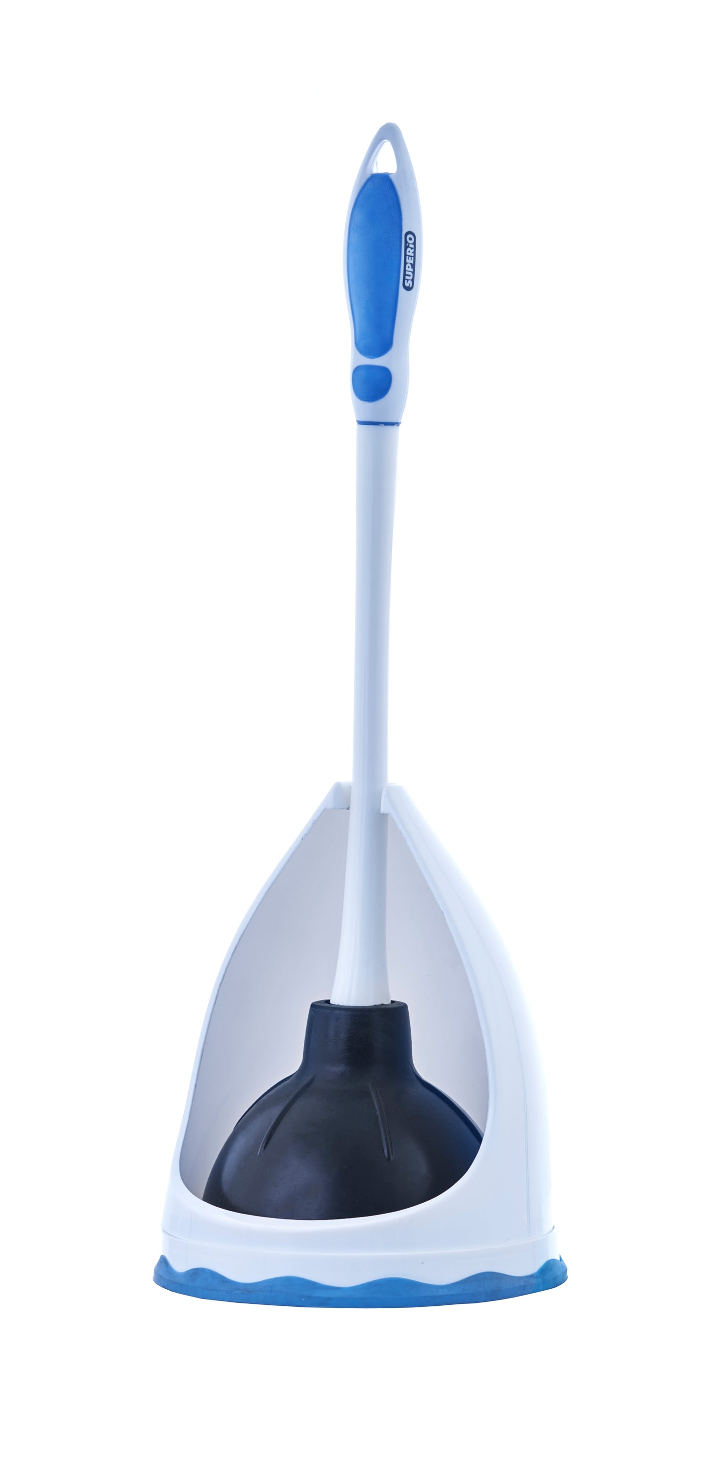 Toilet & Sink Plunger with Caddy - Blue