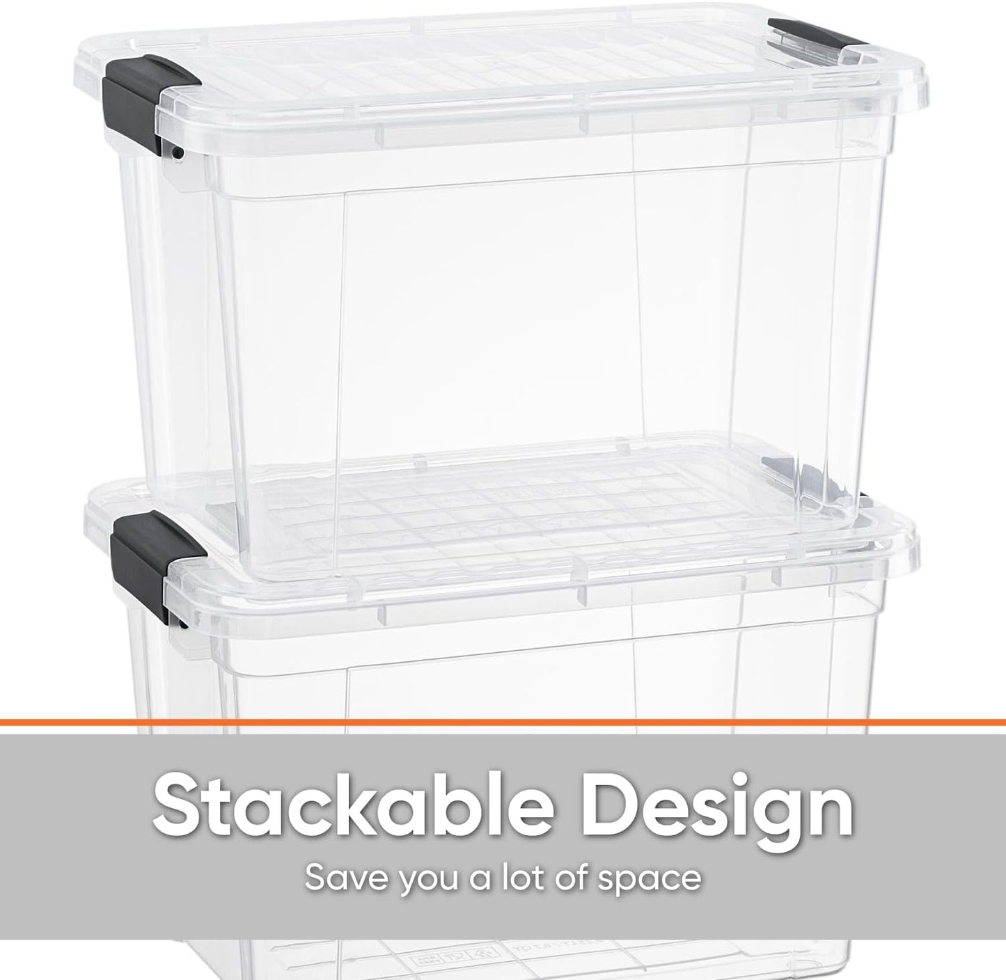 Clear Storage Box with Lid, 14.25 Quart