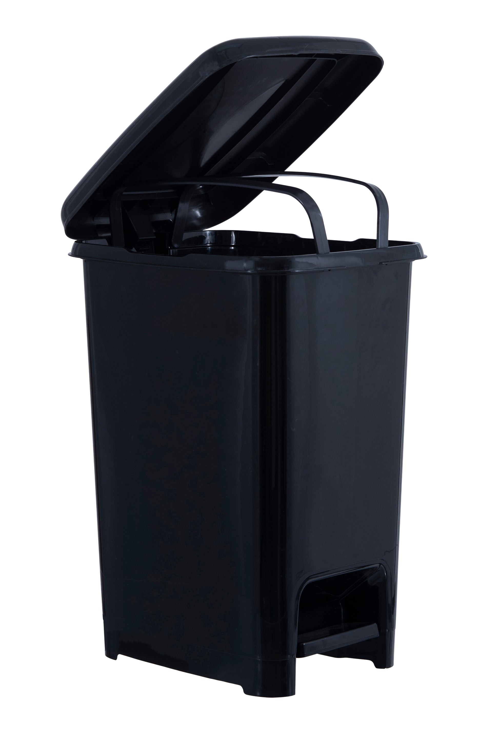 Superio Slim Step on Pedal Plastic Trash Can, Waste Bin - 42 qt, White Smoke