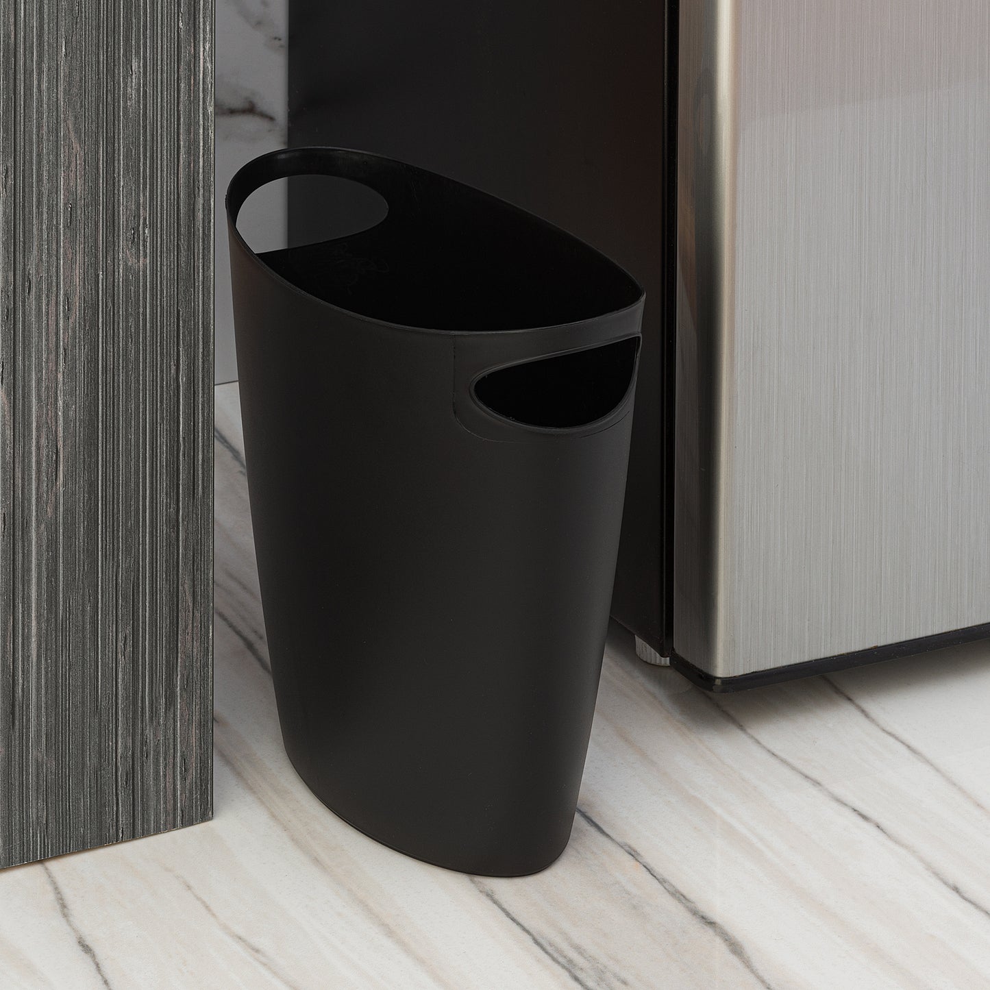 10 Liter Slim Waste Bin, Black