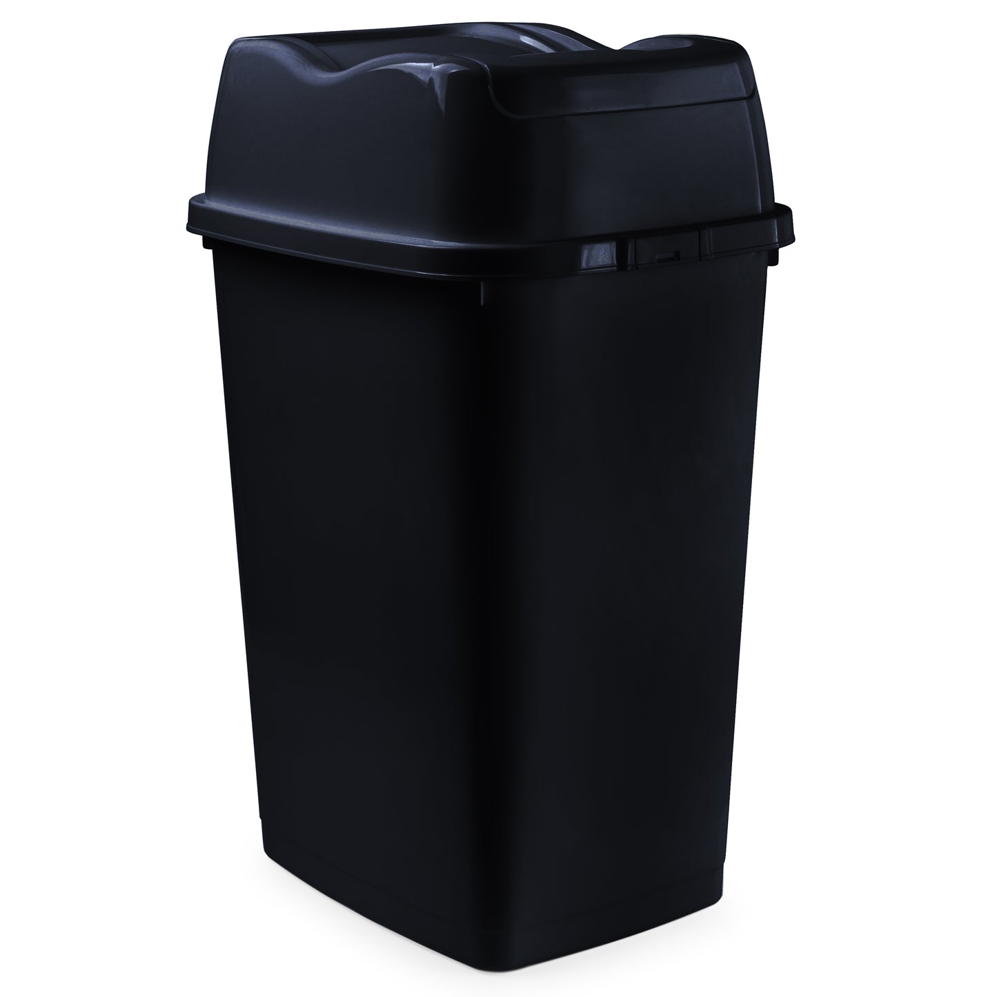 35 L Split Lid Trash Can, Black