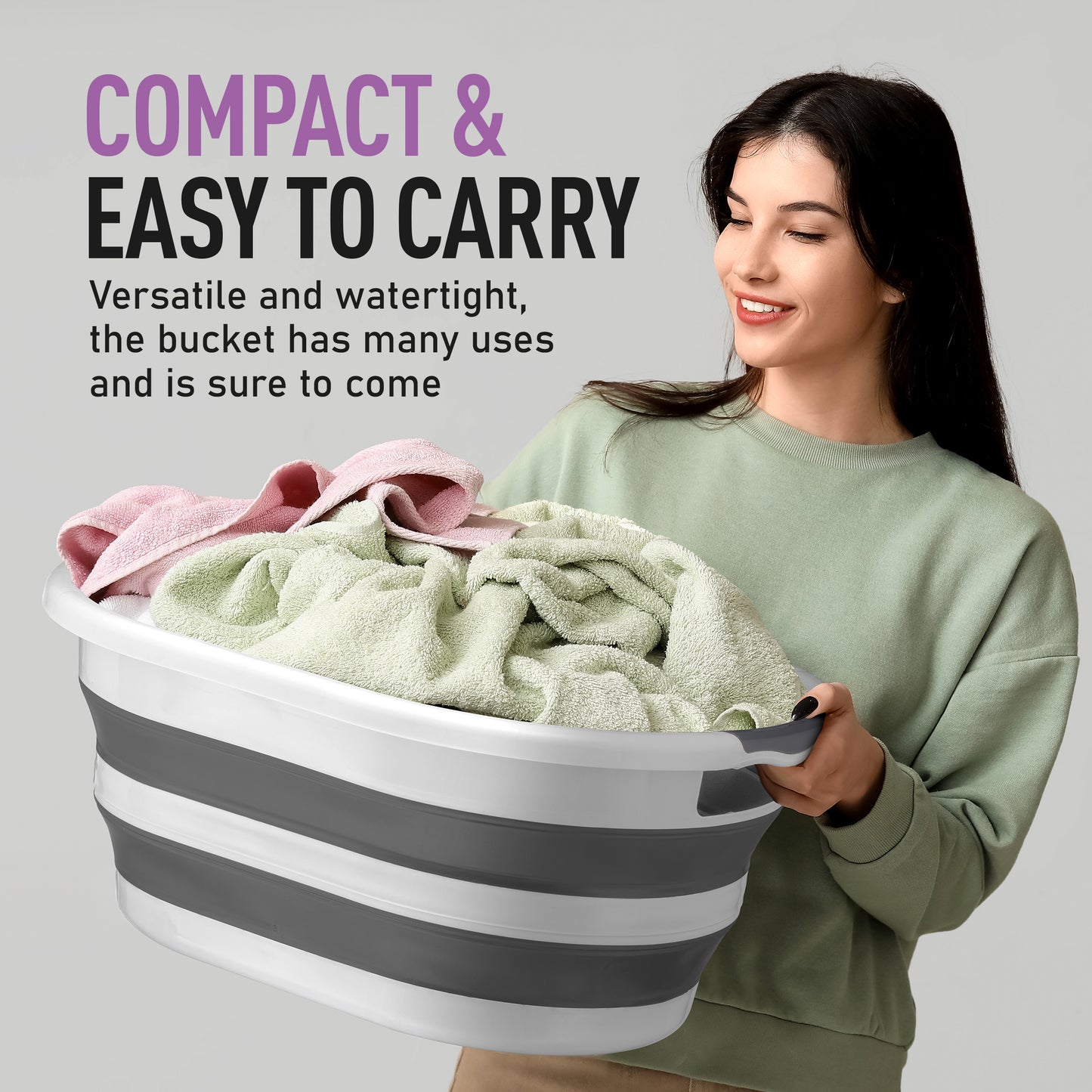 Collapsible Laundry Basket, 50 Liter