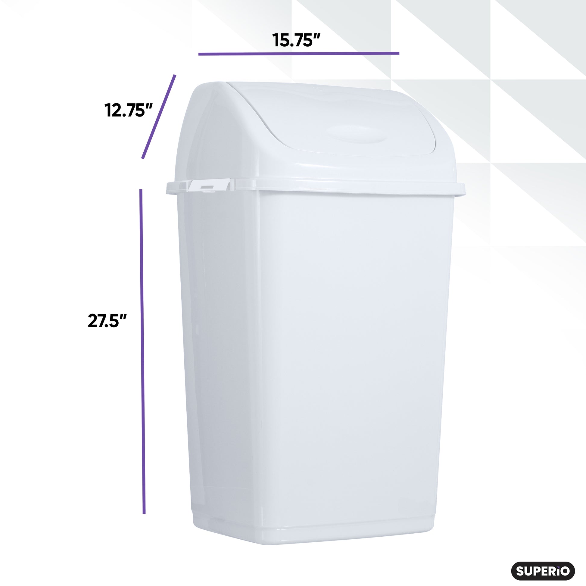 Superio Plastic 13 Gallon Swing Top Trash Can & Reviews