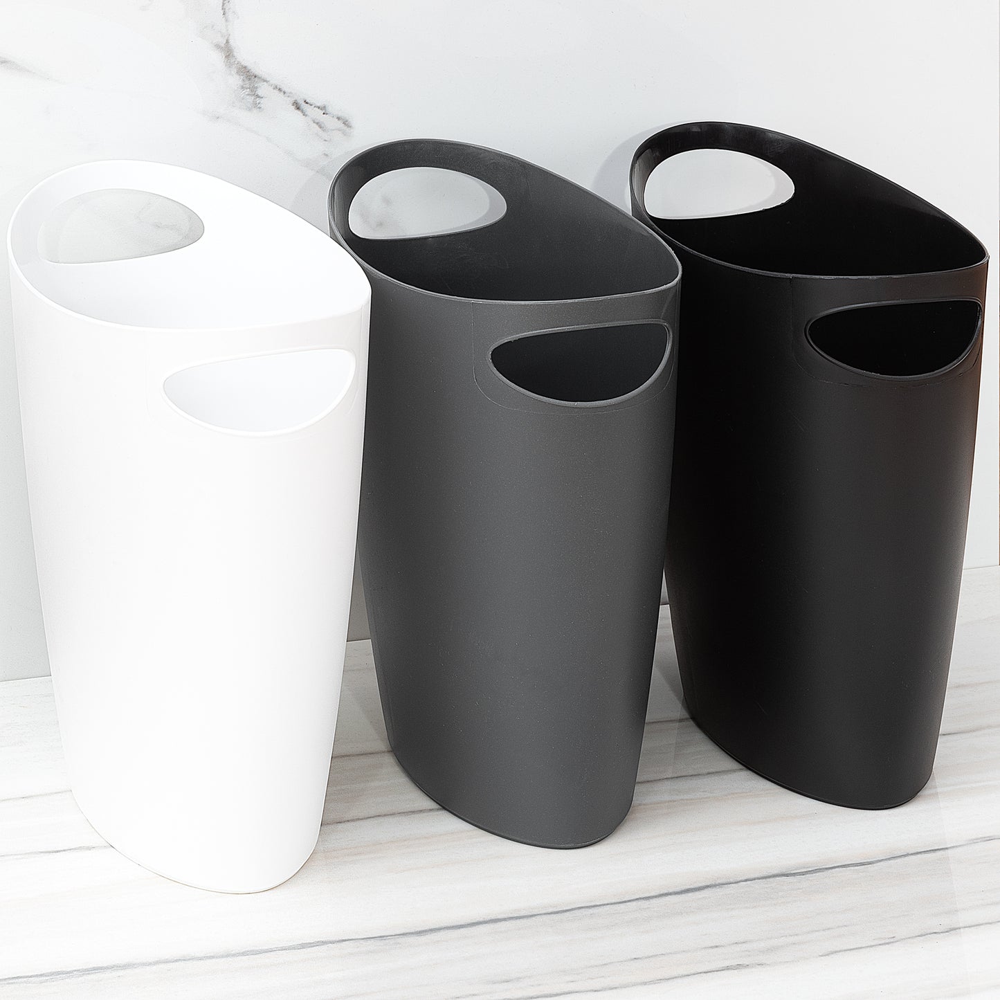 10 Liter Slim Waste Bin, Black