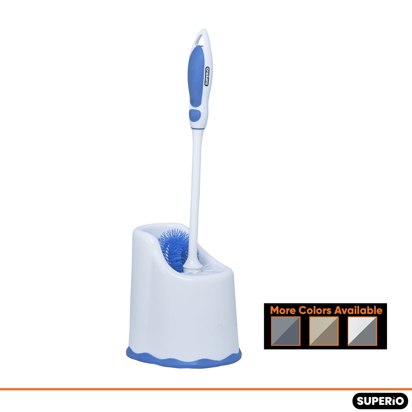 Toilet Brush with Lip and Caddy, Blue