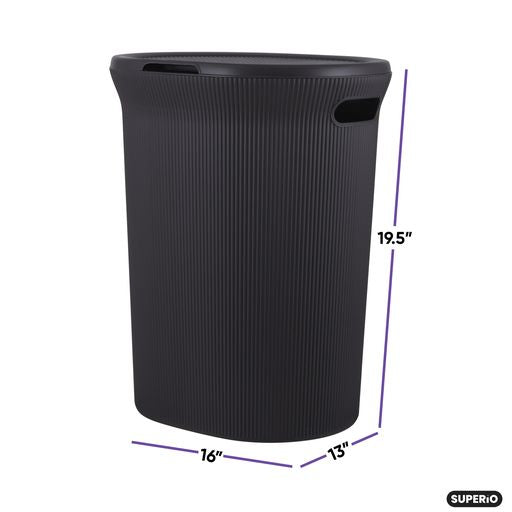 40 Liter Ribbed Laundry Hamper Brown