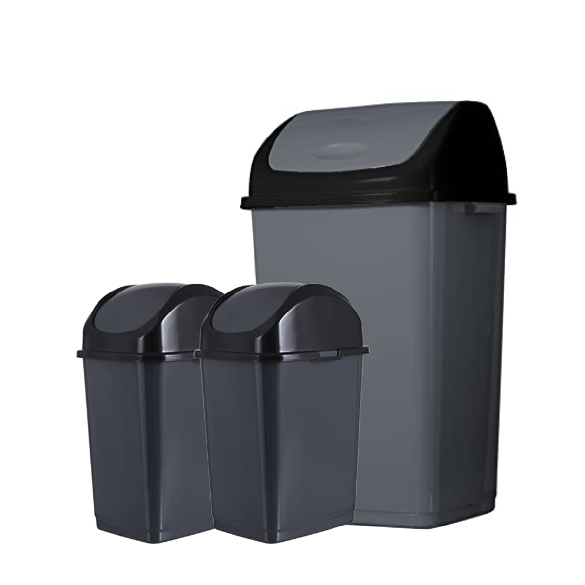 Swing Top Trash Can - Grey (3 Pack) 4.5 Gal, 13 Gal – Superio