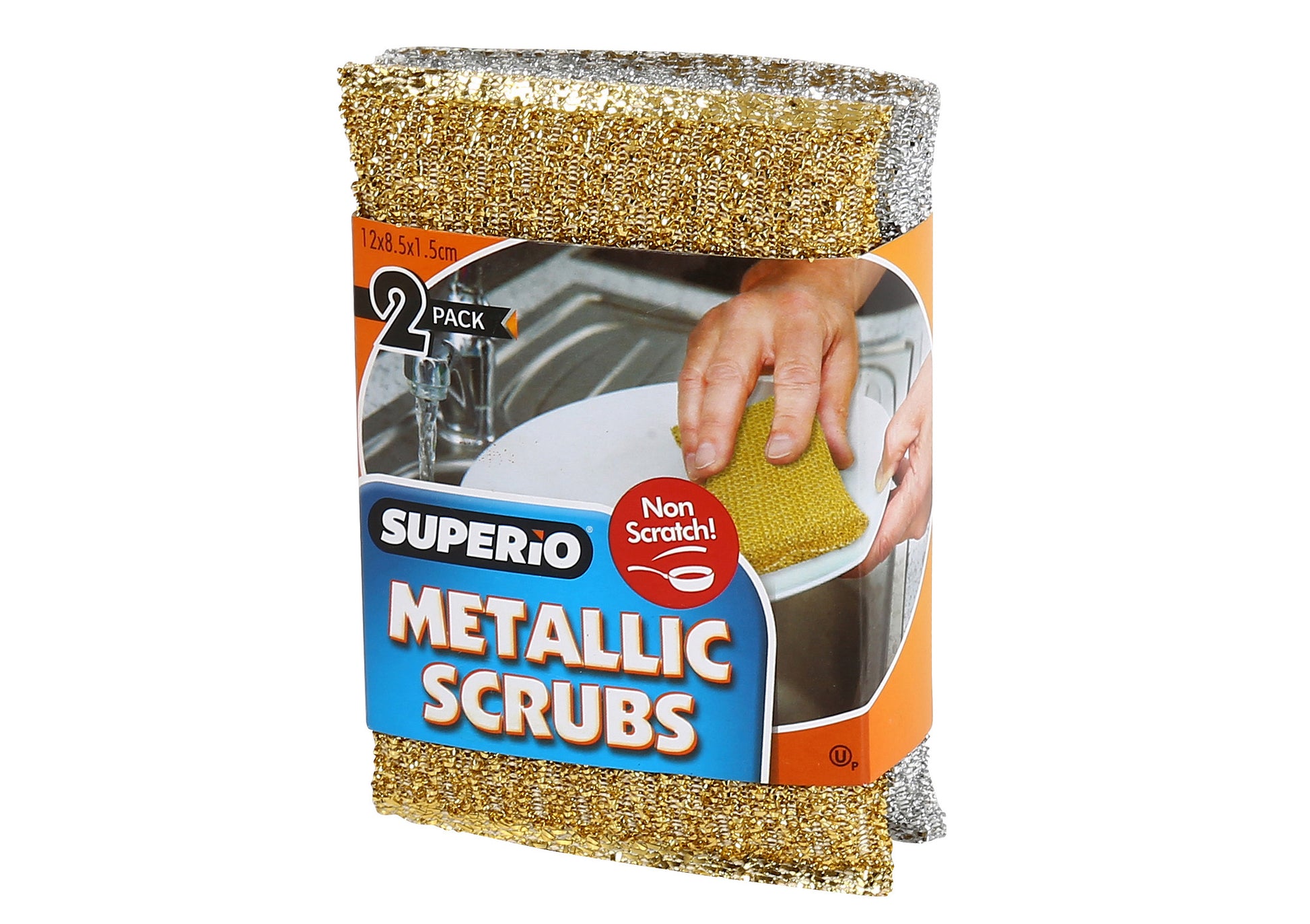 Superio Gold and Silver Kitchen Metallic Sponges Scrubber (12 Pack)