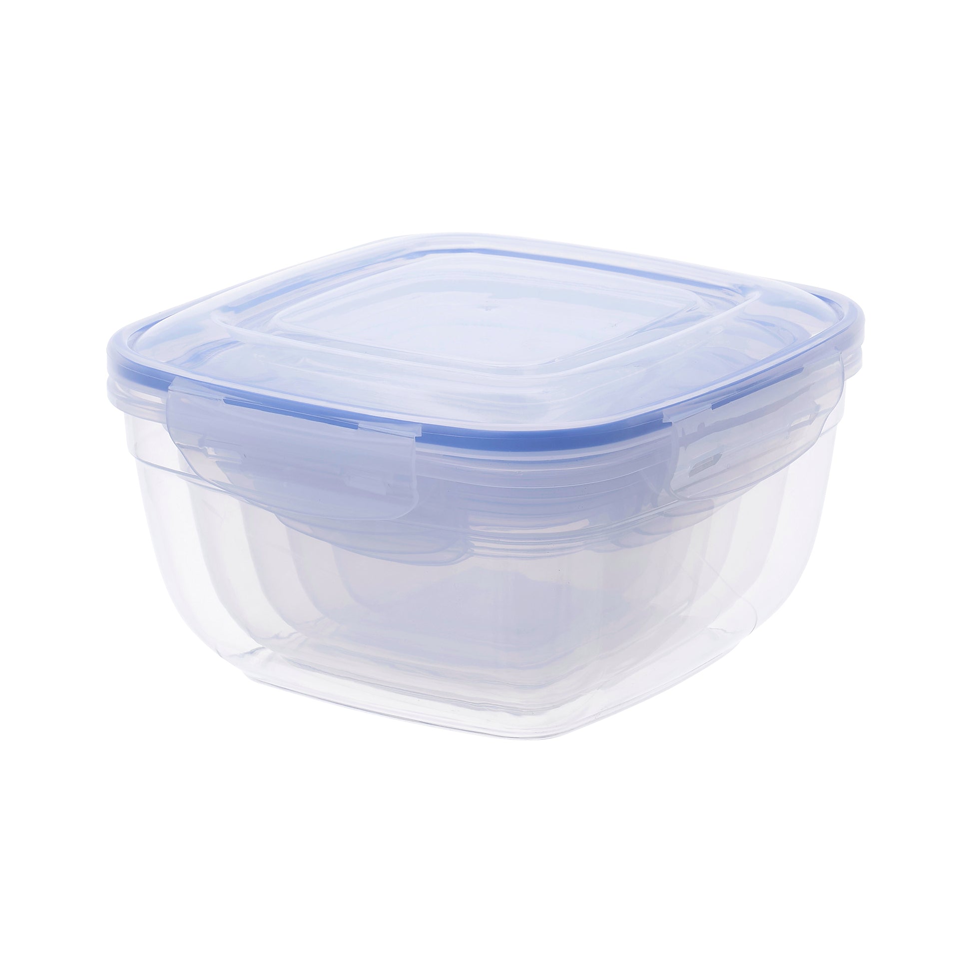Superio Clear Plastic Storage Bins with Lids- Stackable Organizer
