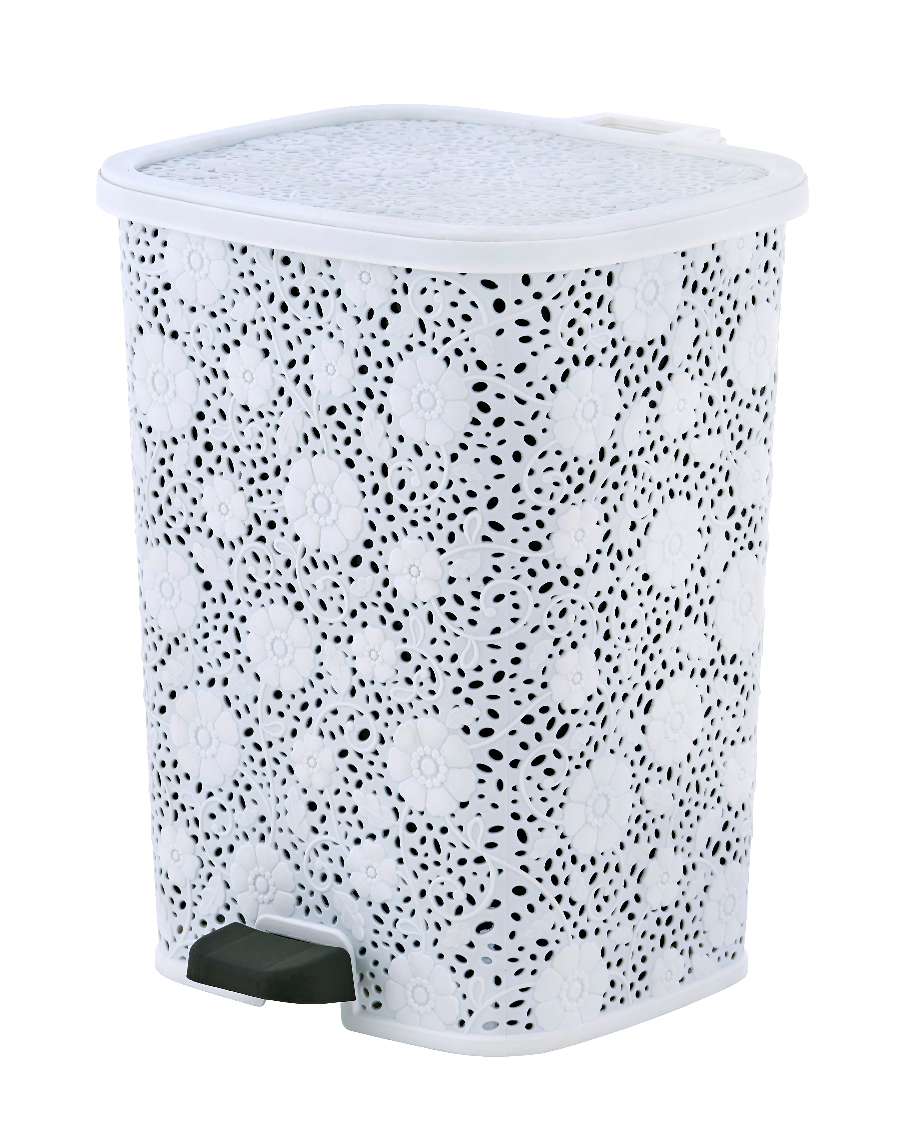 Step-On Trash Can, Lace Design, 6 Qt.