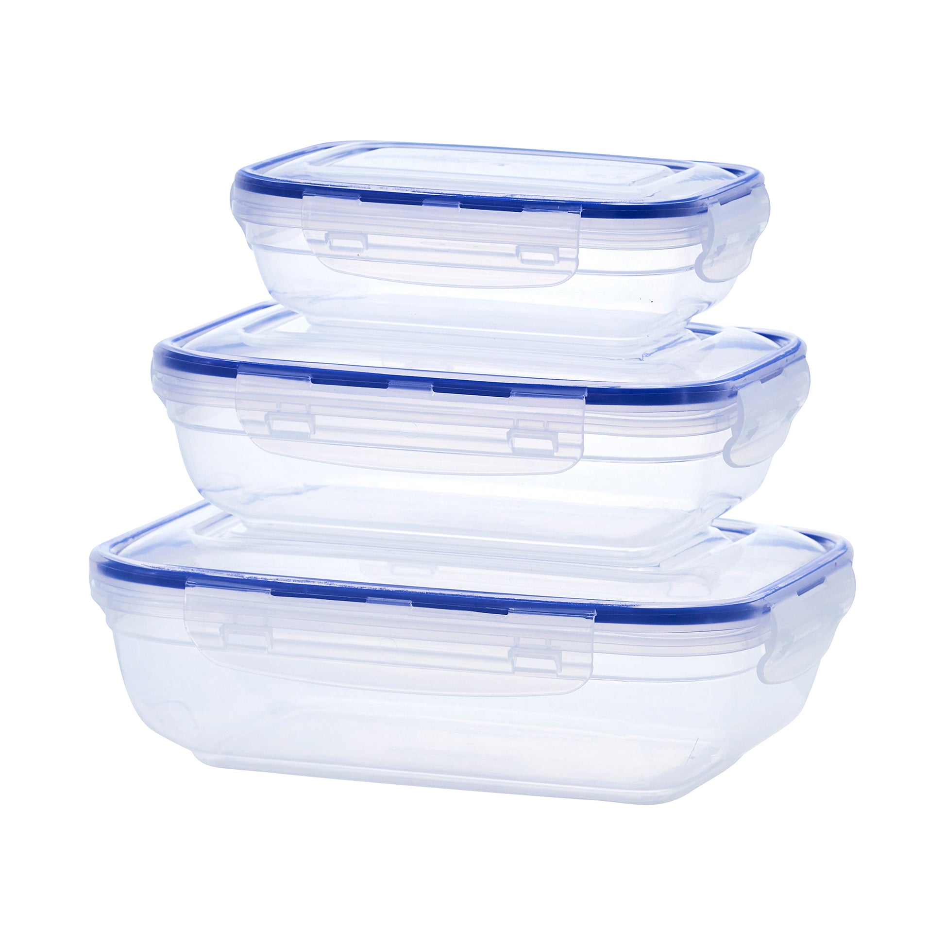 Superio Sealed Food Storage Container - Set of 3 Rectangular Shape