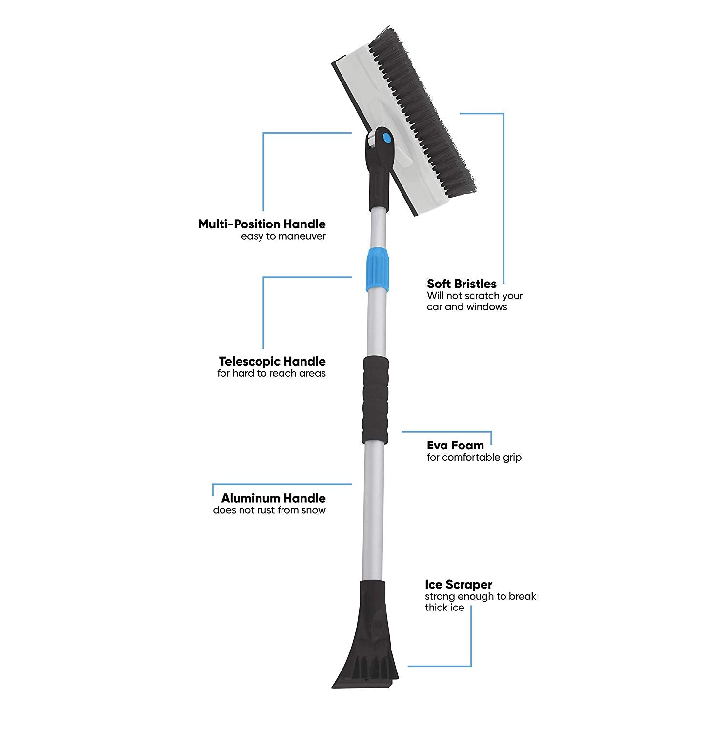 New foam snow brush clears snow without a scratch