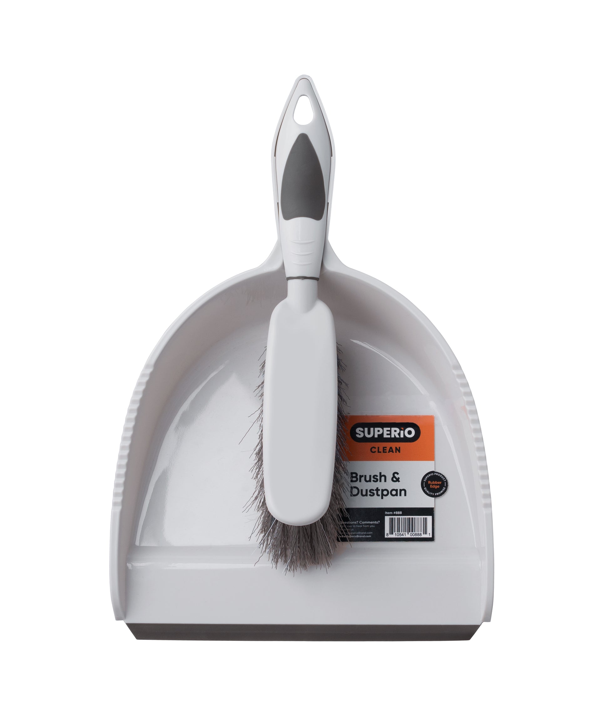 Superio Angle Broom Grey with Clip-On Dustpan