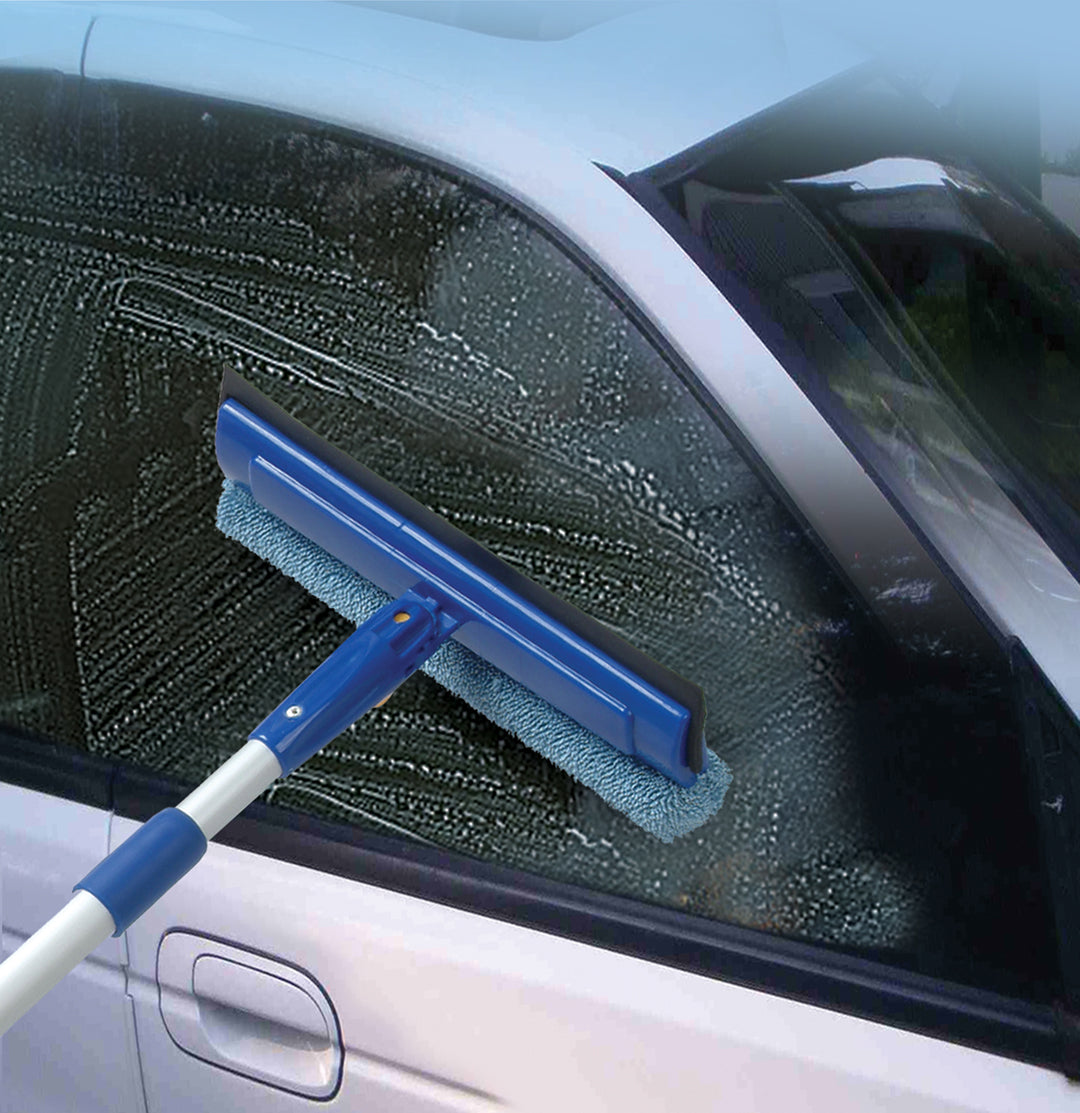 3 in 1 Window Cleaner Squeegee,Microfiber Window Washer,Glass Cleaning Tool  Wiper with Spray Bottle for Home Window, Car Window